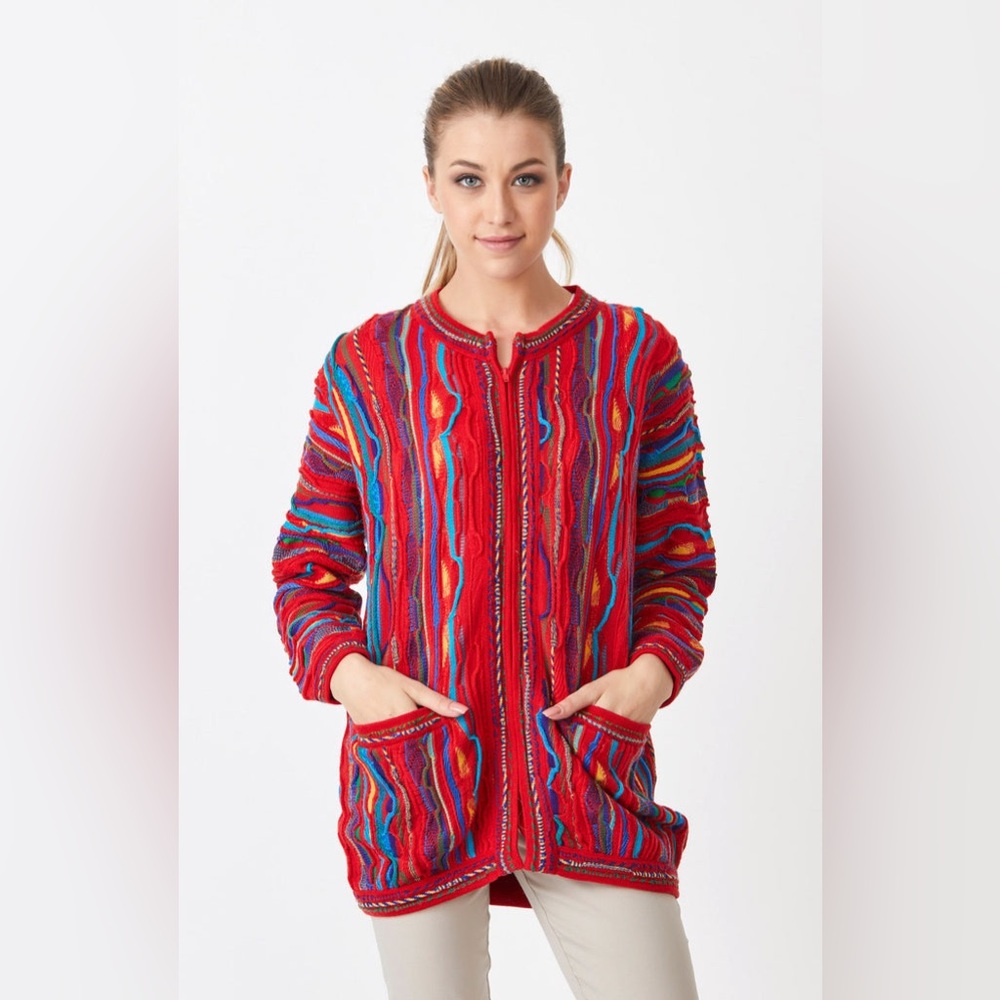 Coogi Style Merino Wool 3D Knit Sweater